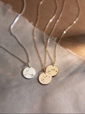 Zodiac Constellation Star Birth Charm Necklace